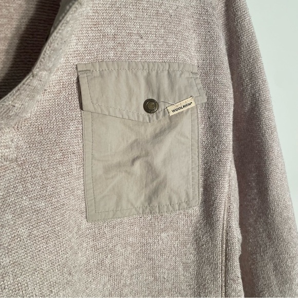 EUC WOOLRICH L/S 1/2 Snap Button High Neck Henley Sweater Top Beige M1763 MENS M - Picture 3 of 7